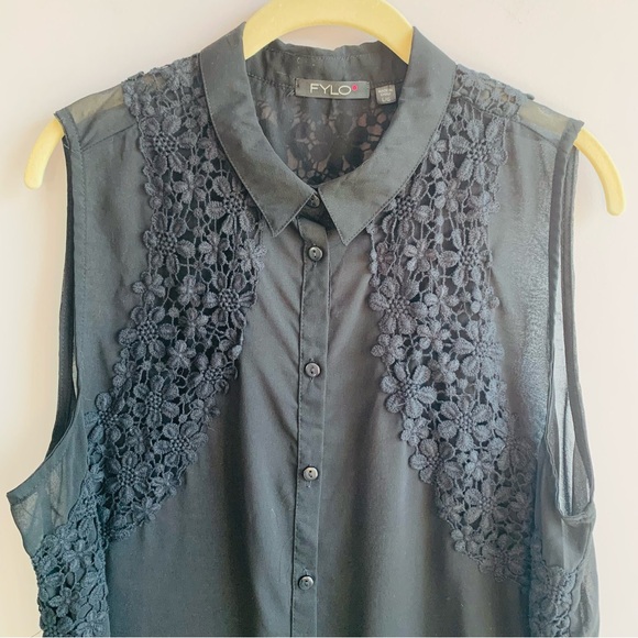 Fylo Black Sheer Sleeveless - Picture 3 of 8